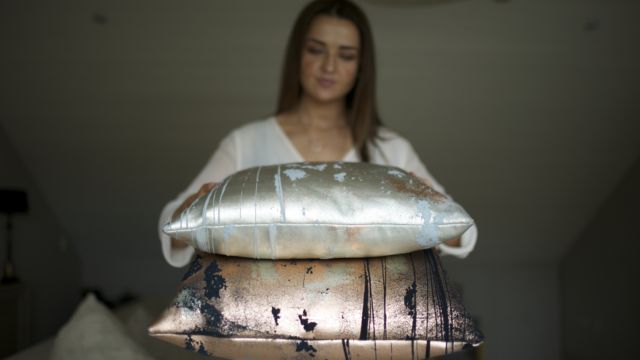 Copper Aluminium Gilded Cushions Copper Aluminium Gilded Cushions